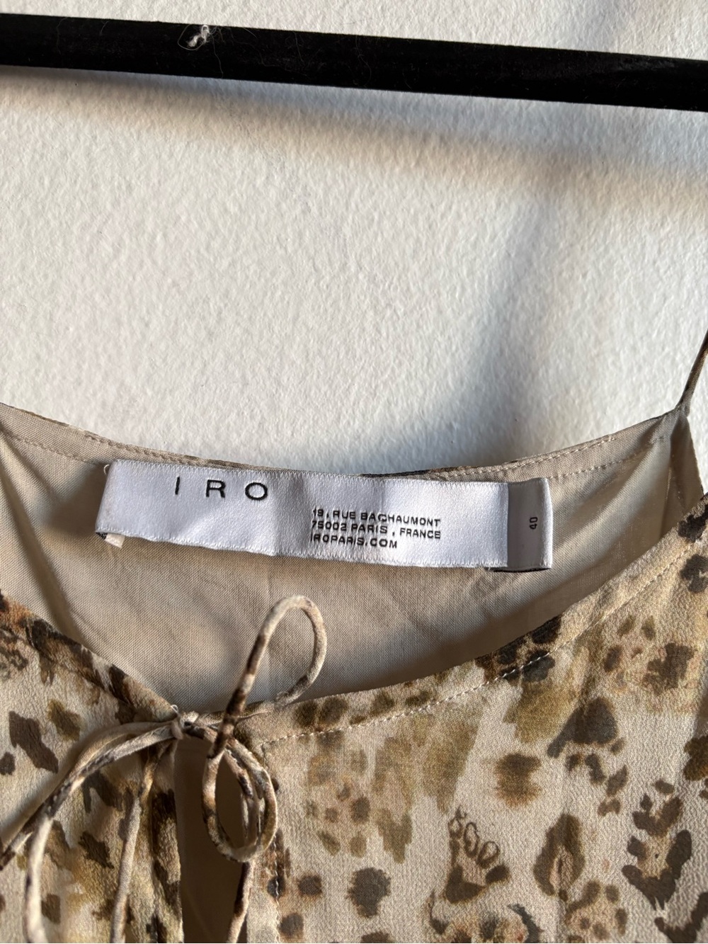 IRO Sz 8 (40) Buzon 100% Silk Leopard Print Tiered Mini Dress - Picture 4 of 10